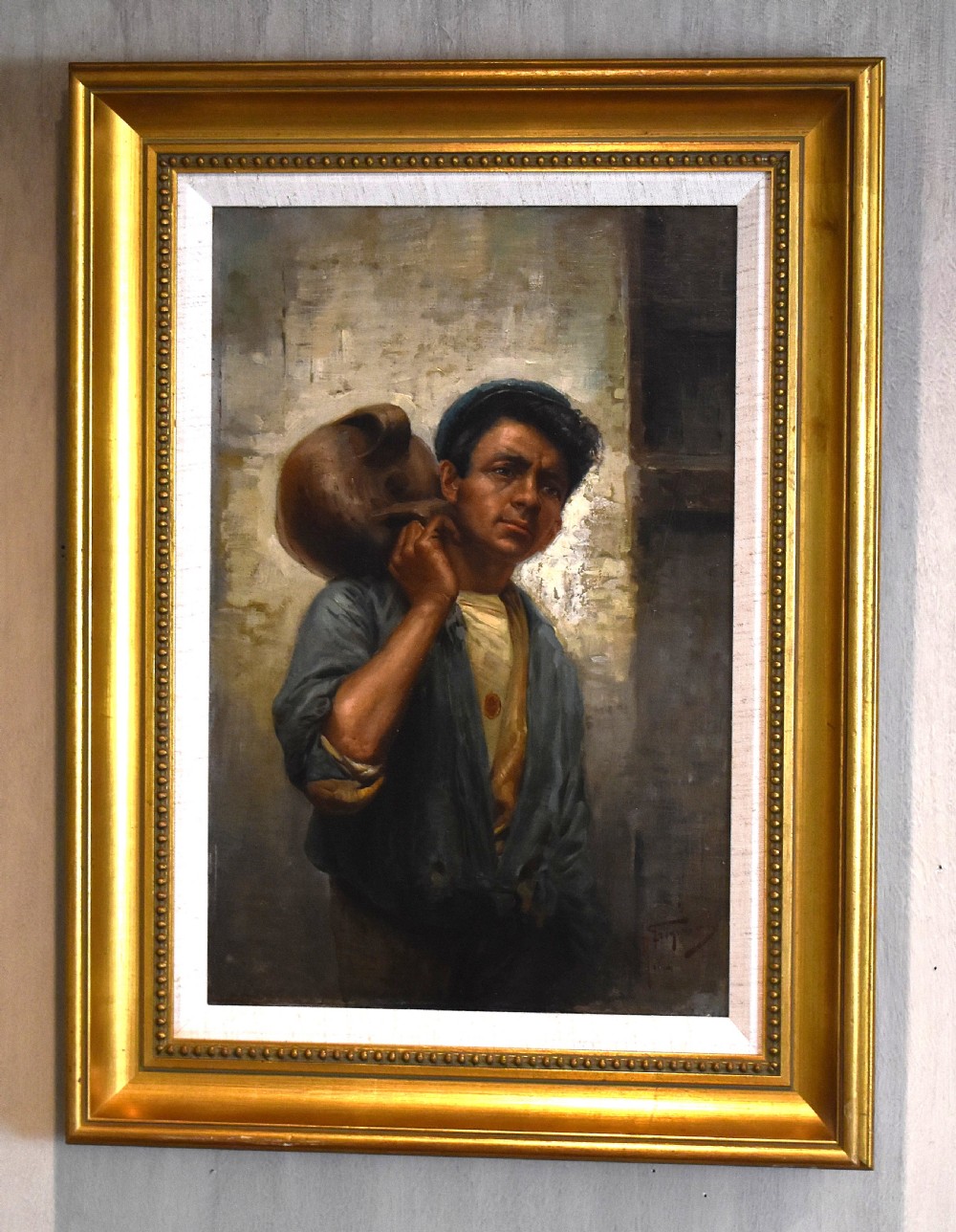 Italian portrait oil painting by Raffaele Frigero
