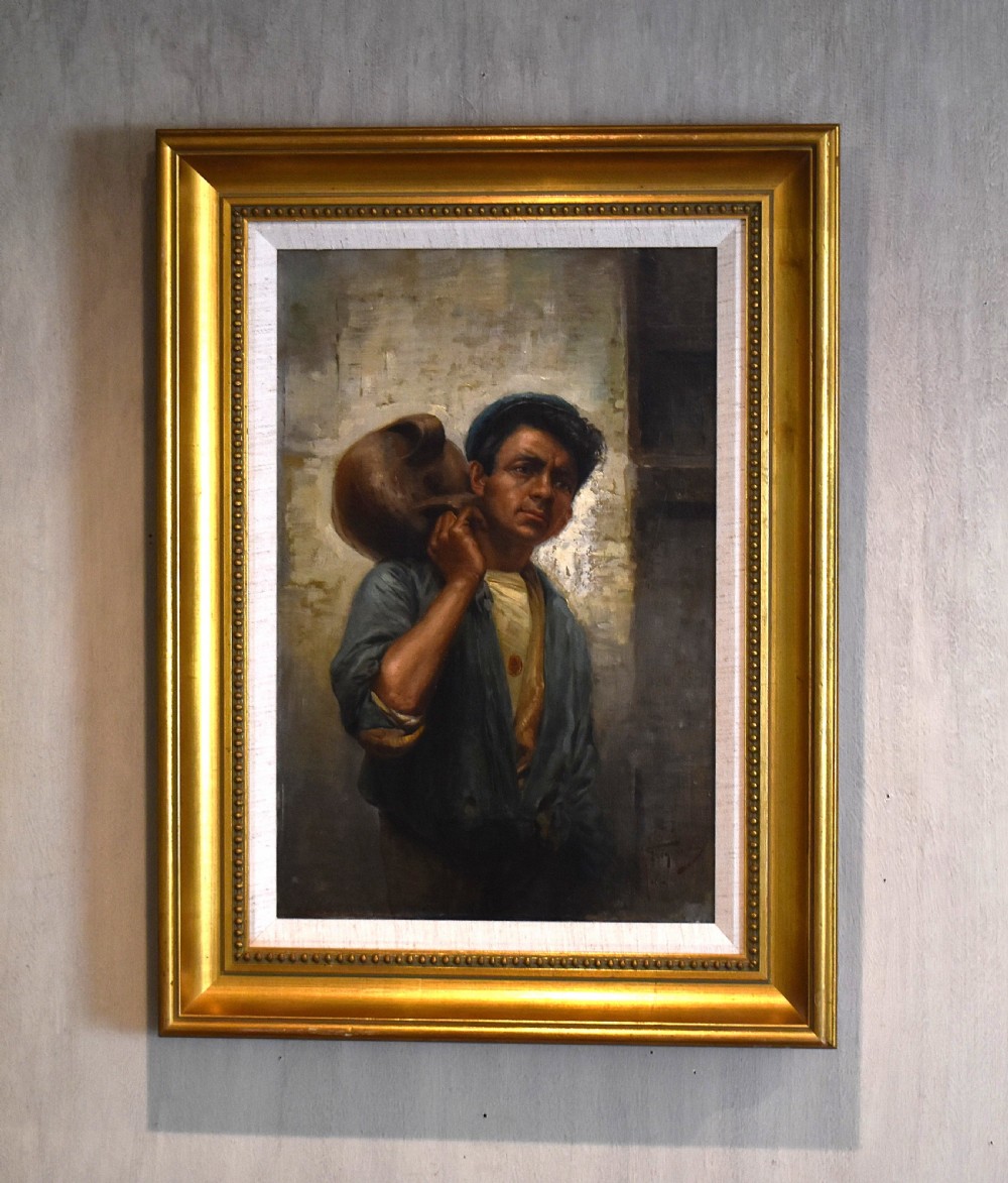 Italian portrait oil painting by Raffaele Frigero View II