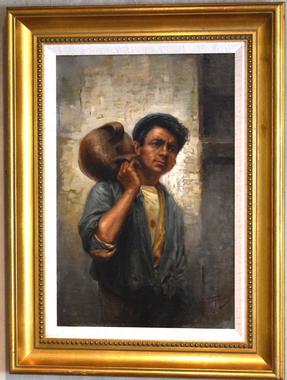 Italian portrait oil painting by Raffaele Frigero View III