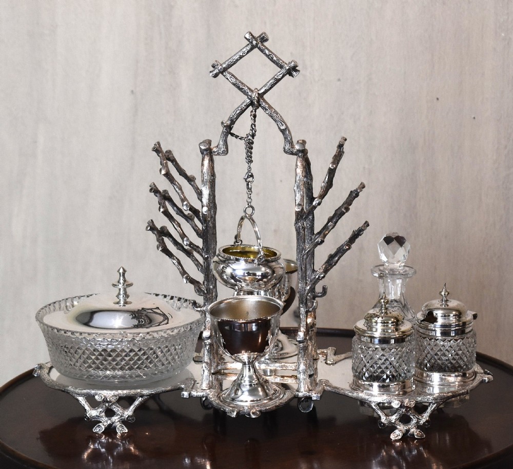 Unusual Victorian silverplate breakfast cruet