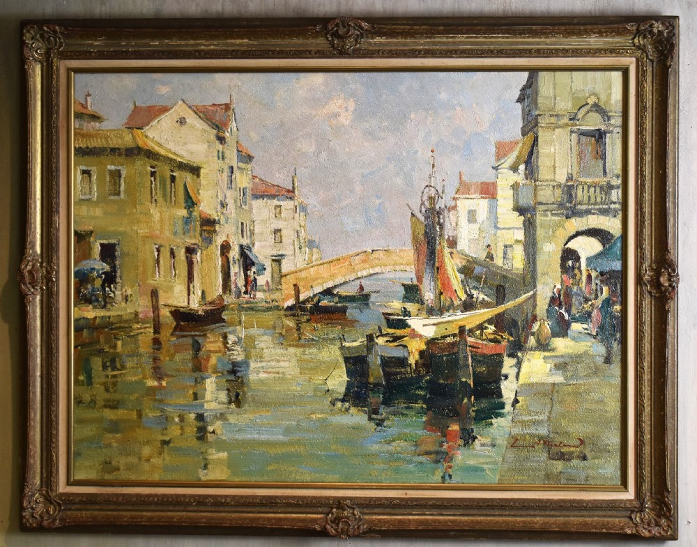 Large Venetian scene oil painting View II