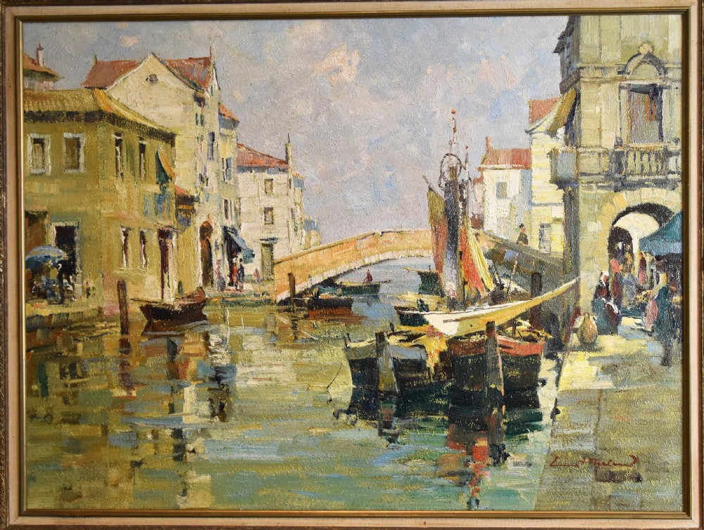 Large Venetian scene oil painting View III
