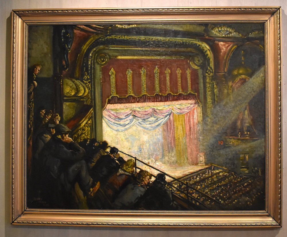 Large oil painting of a theatre by Henry Ball 1894-1966 View II