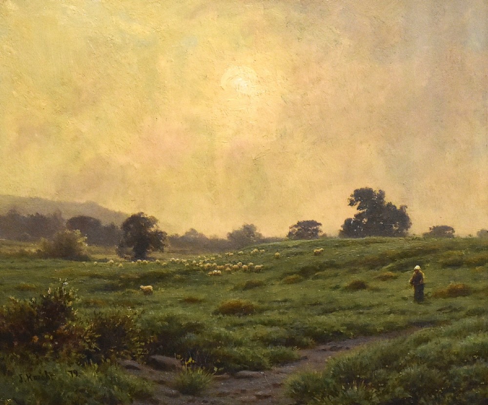Morning Mists, oil painting by Joseph Knight 1837-1909 View IV
