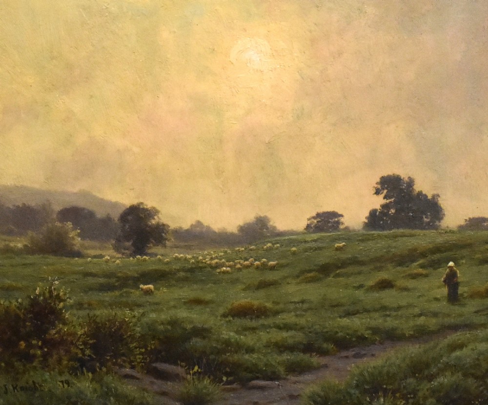 Morning Mists, oil painting by Joseph Knight 1837-1909 View VI