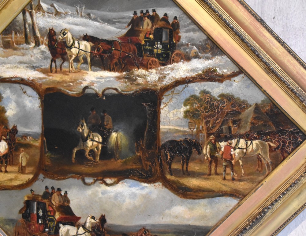 Rare pair of sporting oil paintings of horses and dogs View VII