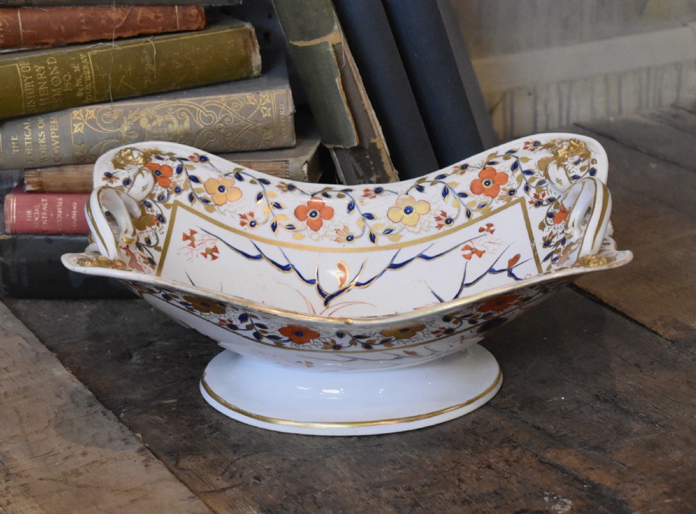 Early Derby porcelain Imari comport