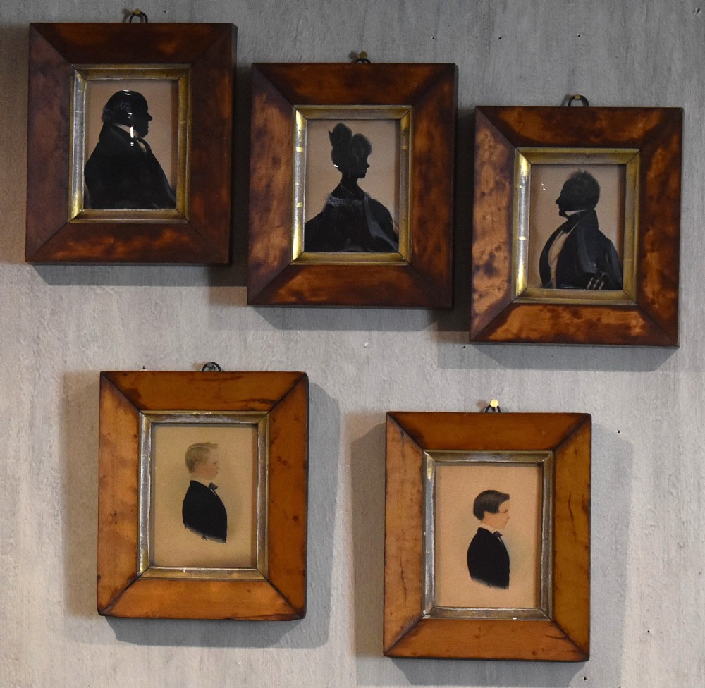 A set of five family silhouettes View III