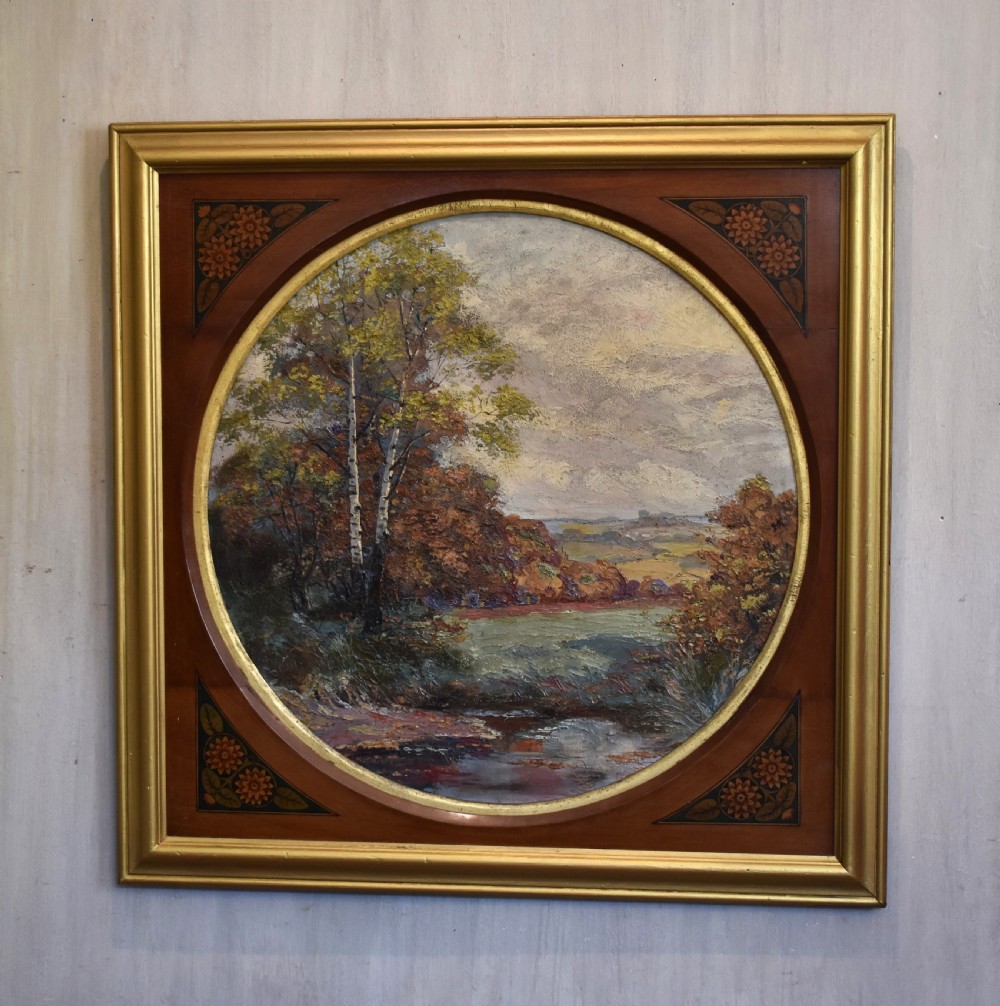 Arts and Crafts period landscape oil painting