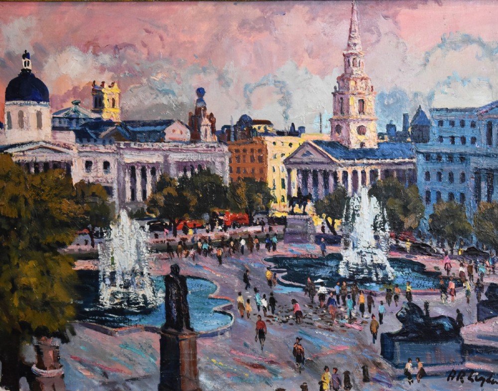 Oil painting of Trafalgar Square, London View IV
