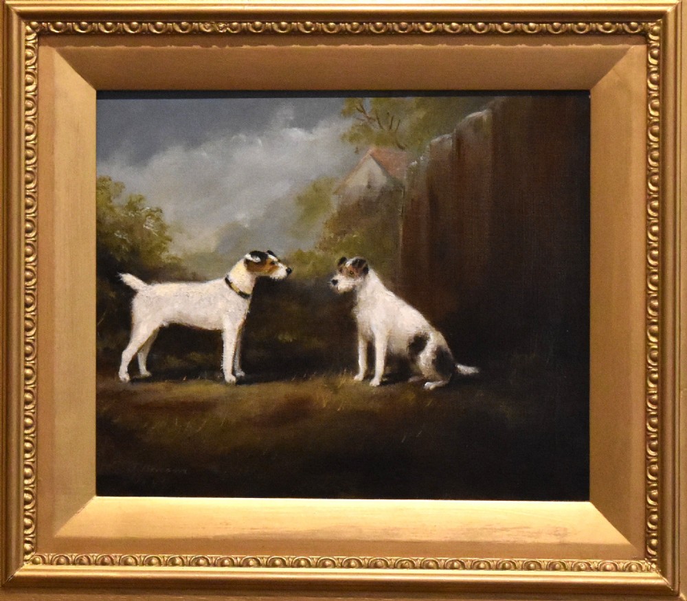 Pair of Victorian oil paintings of dogs View IV