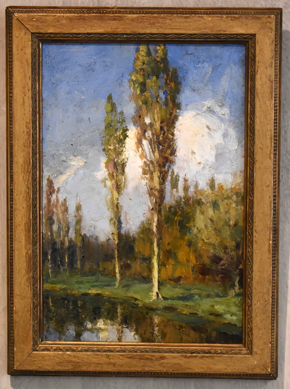 Oil painting of poplar trees View II