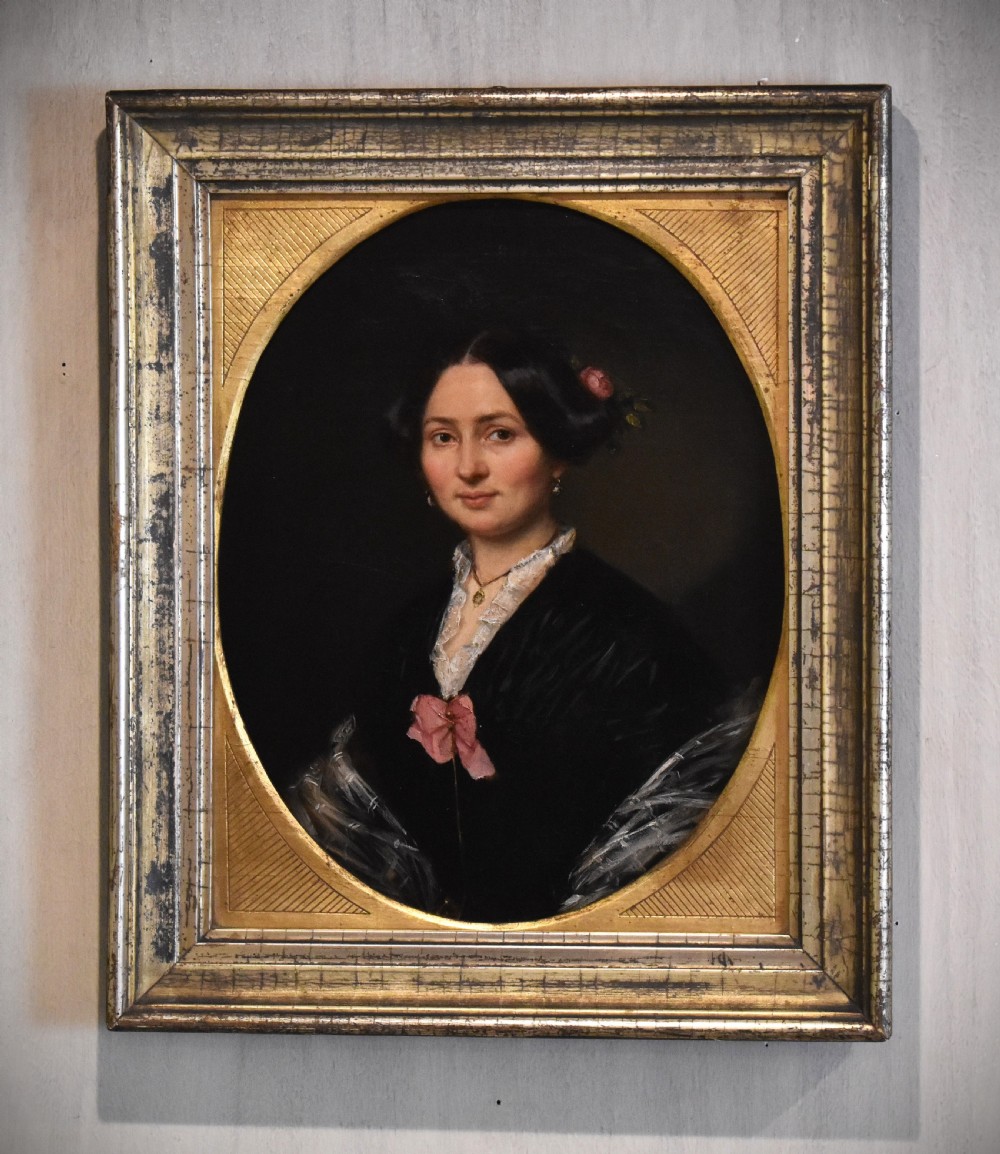 A fine portrait oil painting of a lady