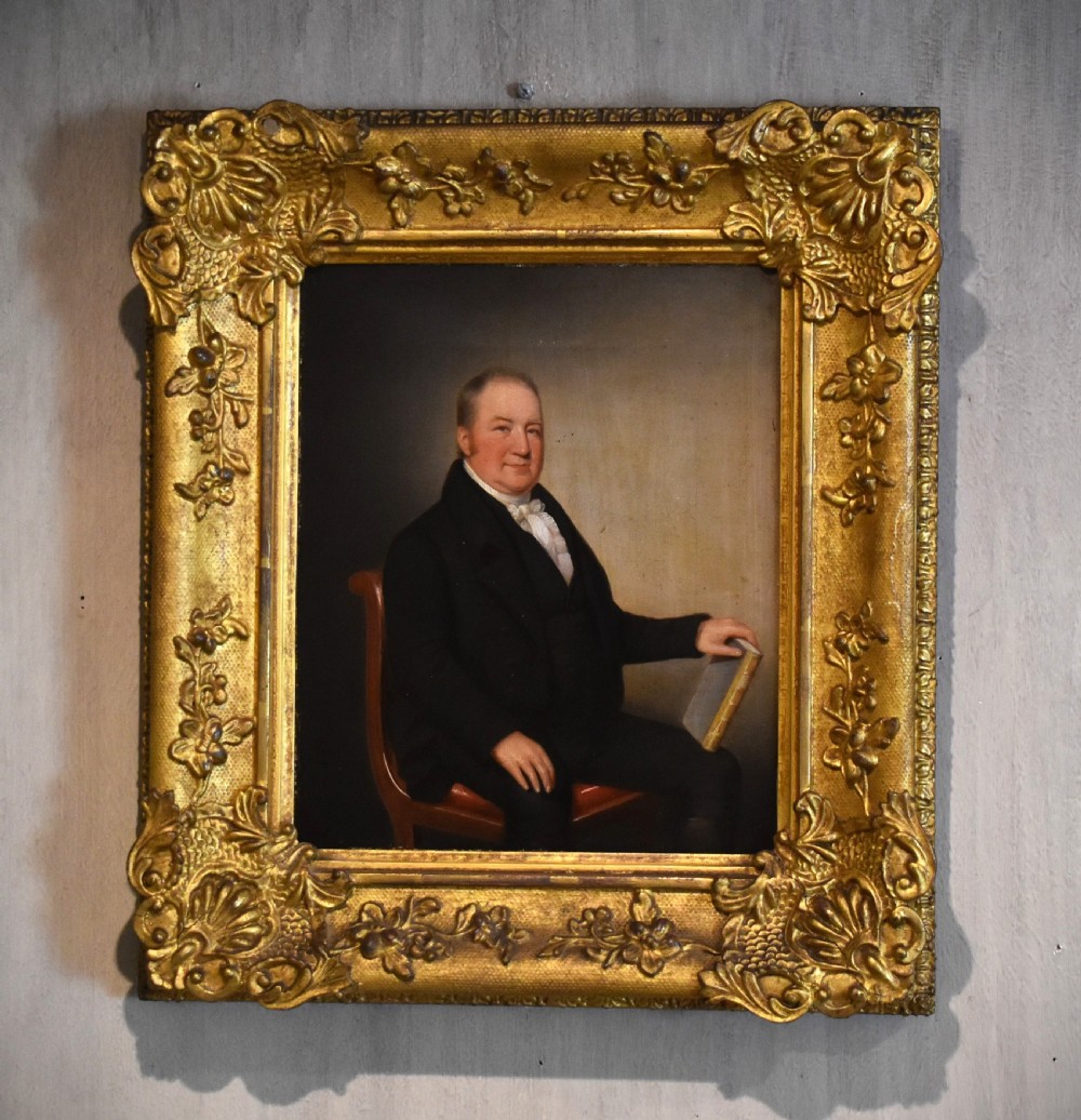 Early Victorian oil painting portrait of a gentleman