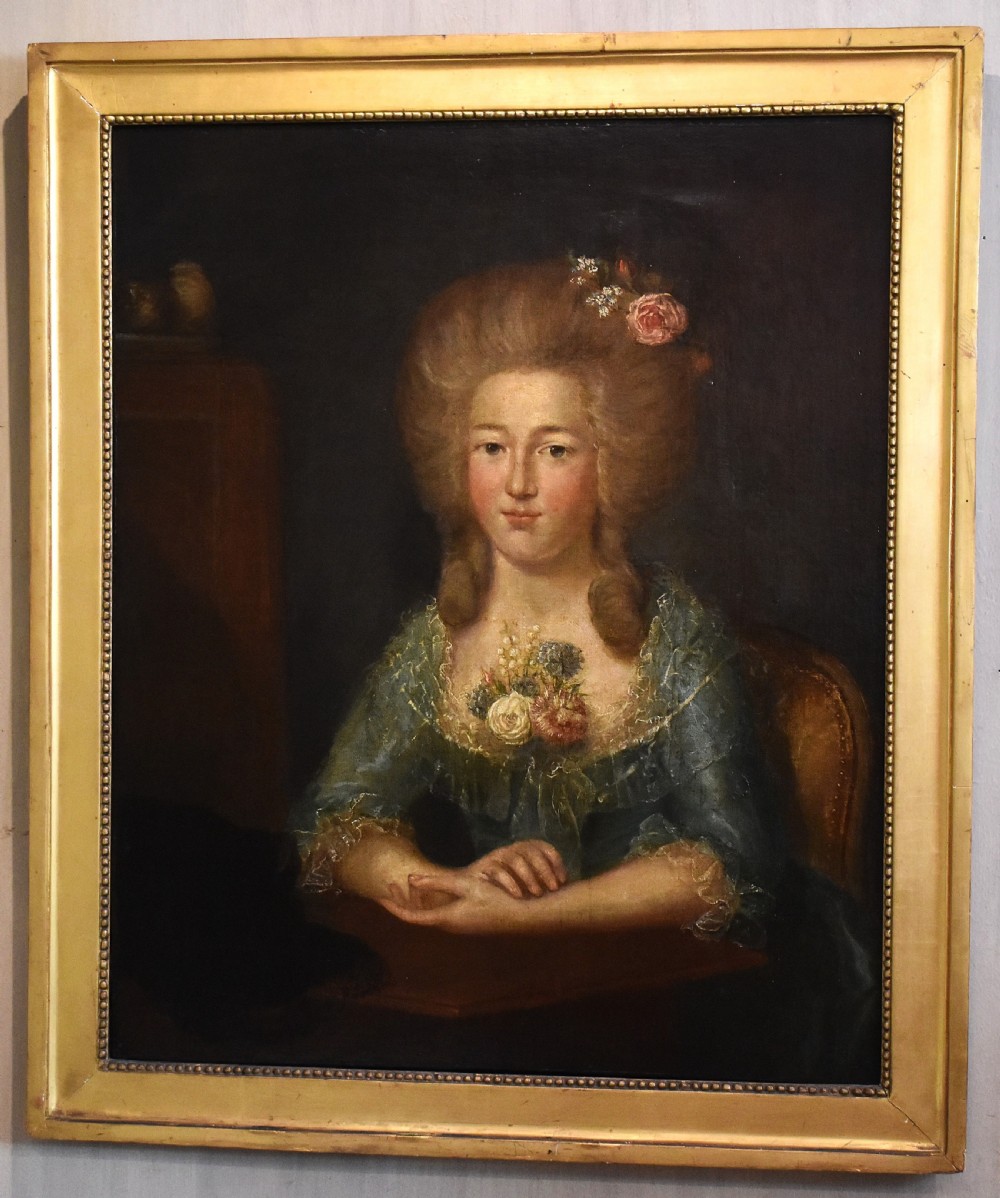 Fine large Eighteenth Century oil portrait of a lady View II