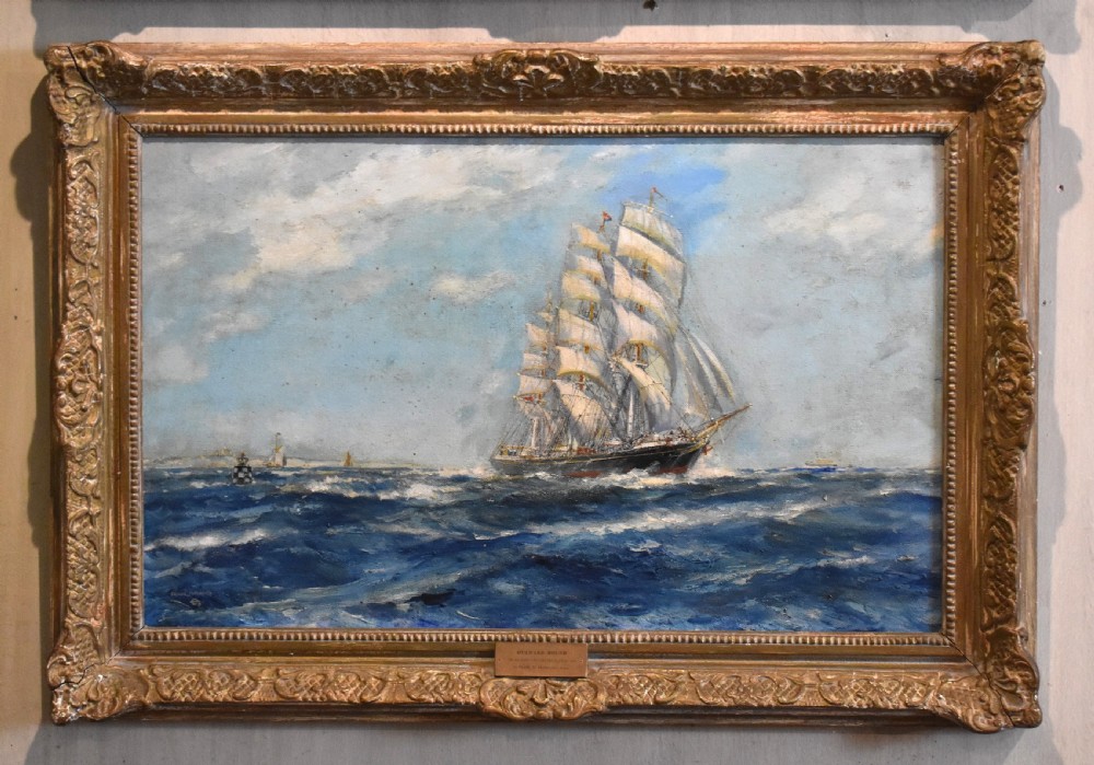 Pair of marine oil painting by Frank Henry Mason 1875-1965 View II