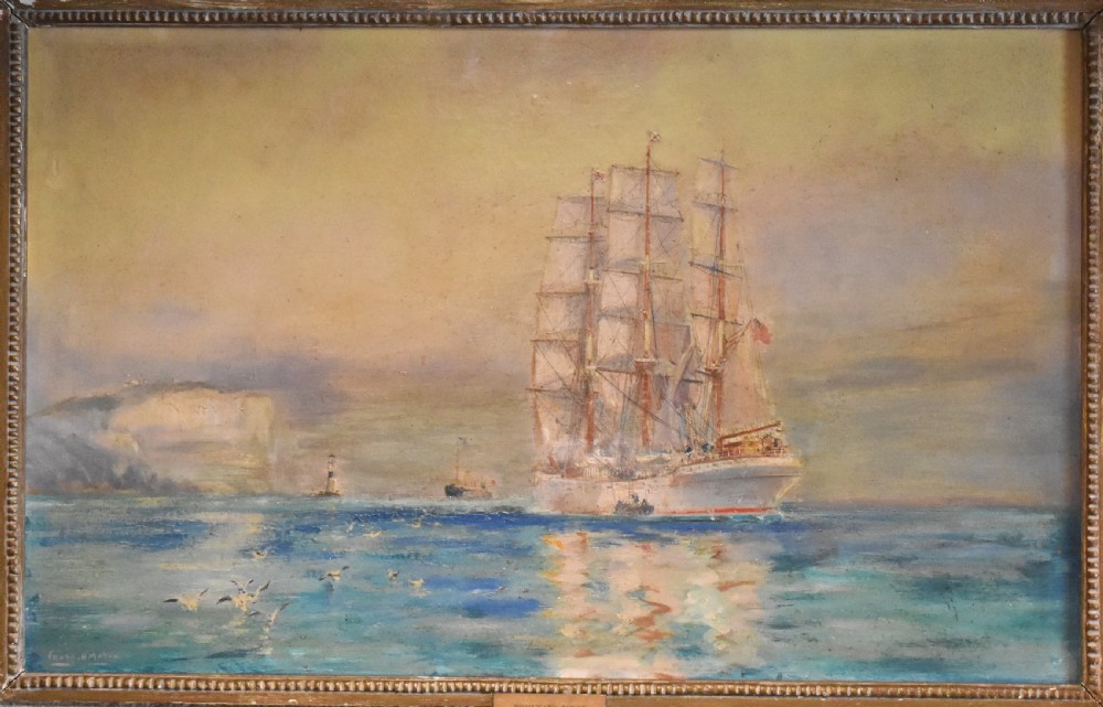 Pair of marine oil painting by Frank Henry Mason 1875-1965 View VI