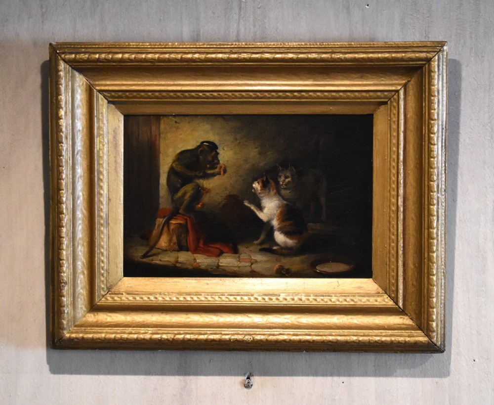 Fine oil painting of a monkey judge by Edmund Bristow 1787-1876