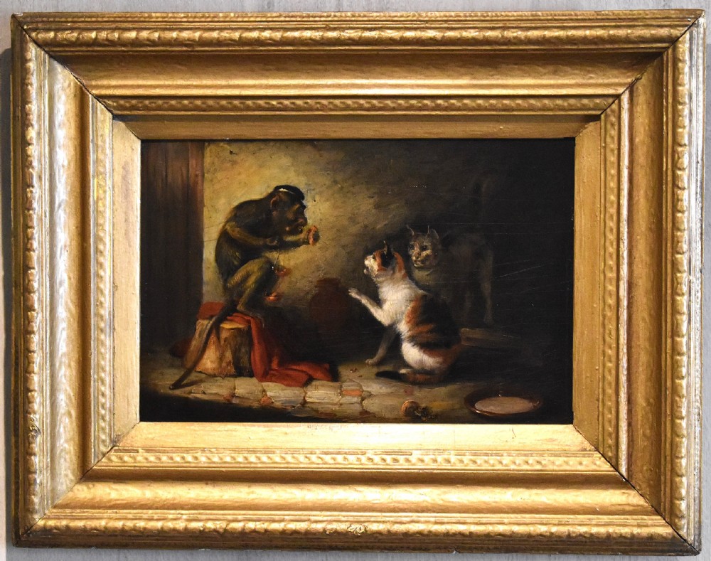 Fine oil painting of a monkey judge by Edmund Bristow 1787-1876 View II