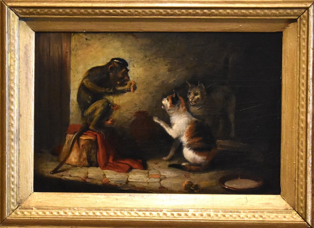 Fine oil painting of a monkey judge by Edmund Bristow 1787-1876 View III