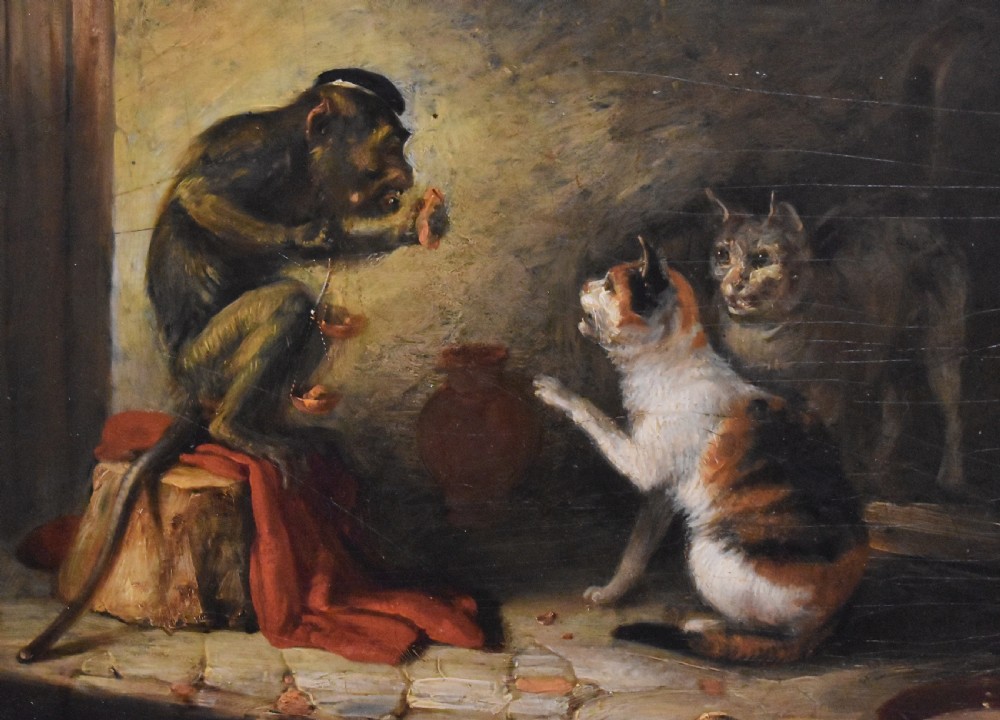 Fine oil painting of a monkey judge by Edmund Bristow 1787-1876 View VI