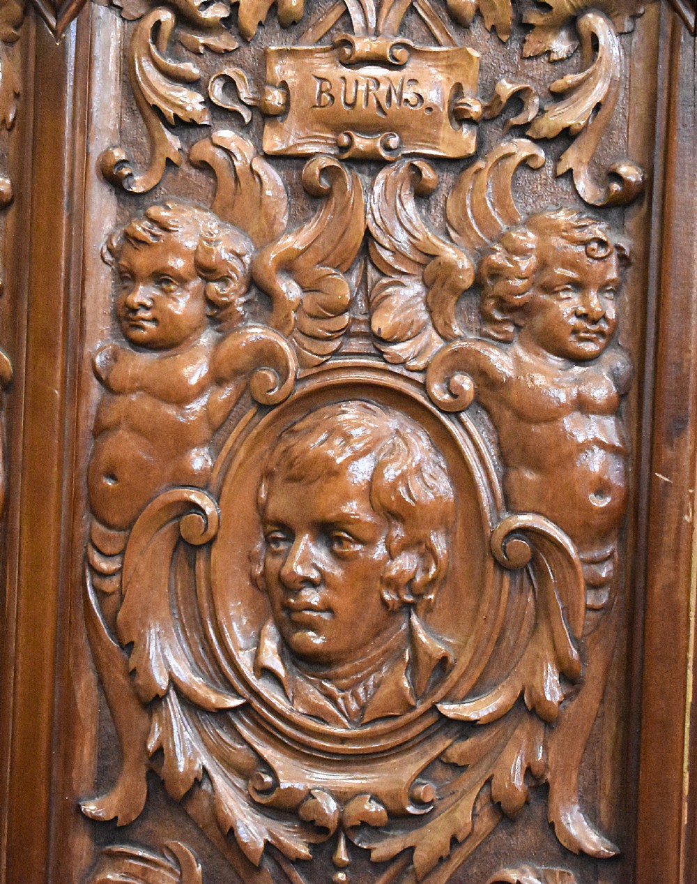 Superb large carving depicting famous composers, writers and poets View VI
