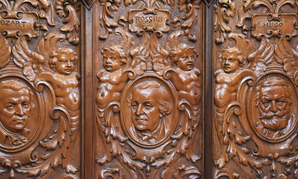 Superb large carving depicting famous composers, writers and poets View VIII