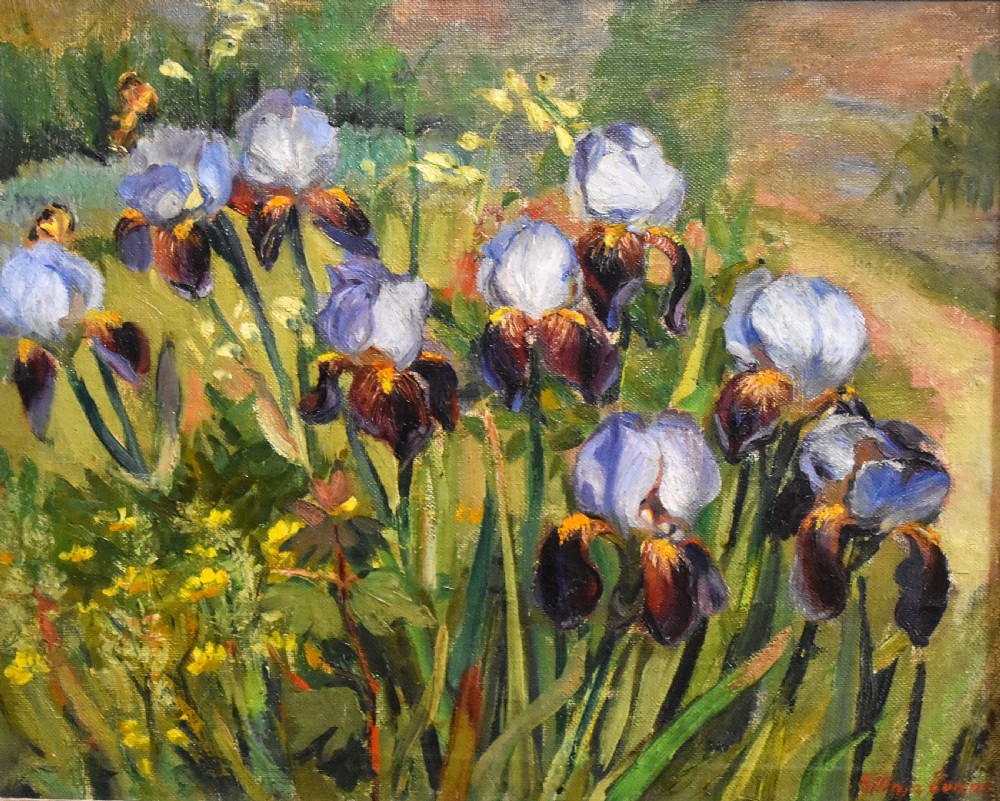 Oil painting of irises View IV