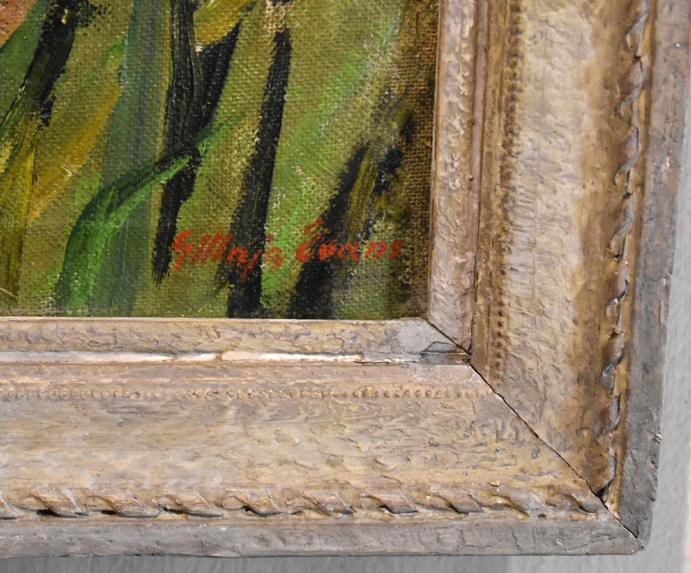 Oil painting of irises View V