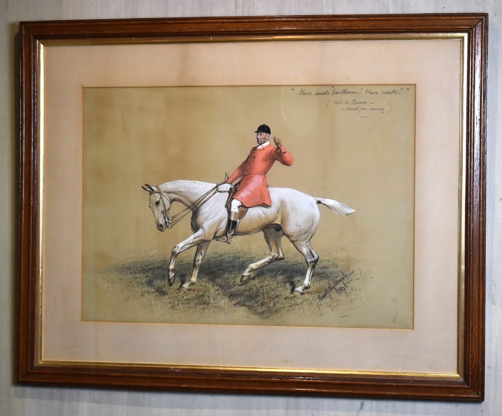 Fine and large hunting watercolour by Basil Nightingale 1864-1940 View II