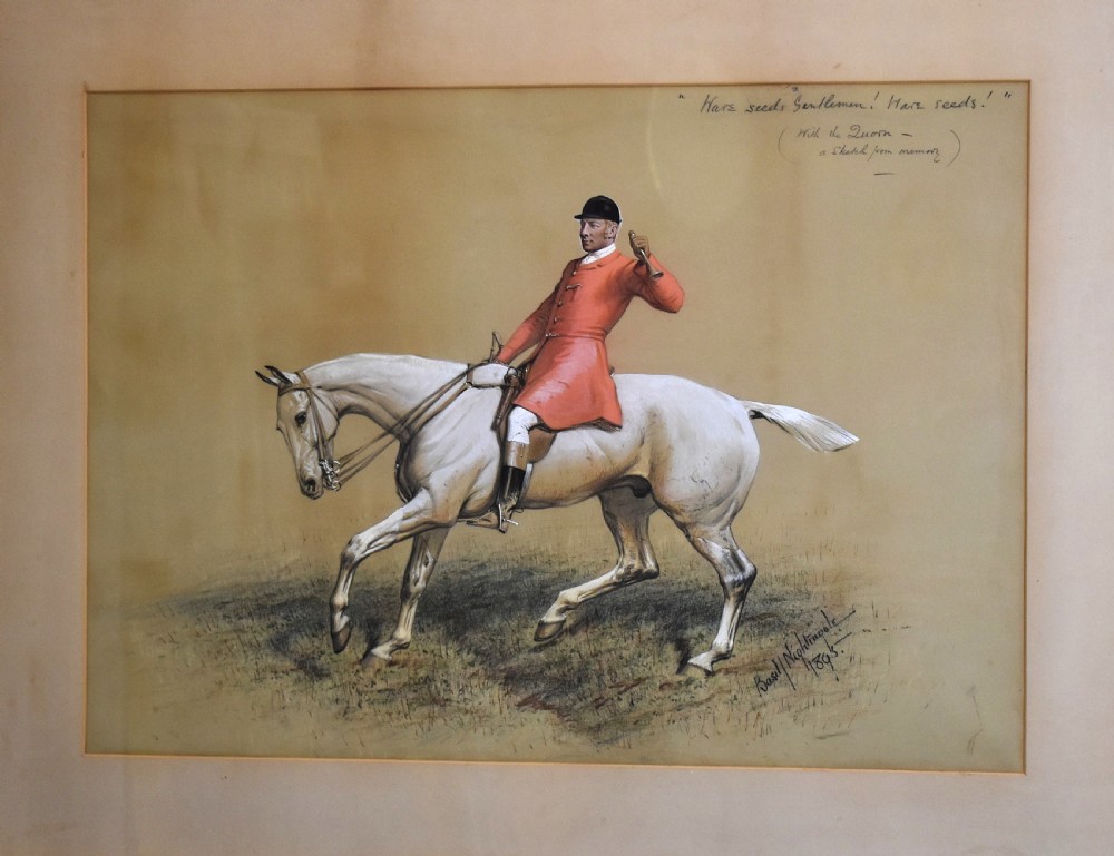 Fine and large hunting watercolour by Basil Nightingale 1864-1940 View III