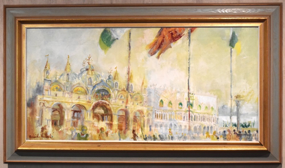 Oil painting of Venice by Basil Nubel 1923-1981 View II