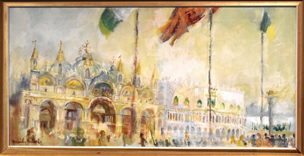 Oil painting of Venice by Basil Nubel 1923-1981 View III