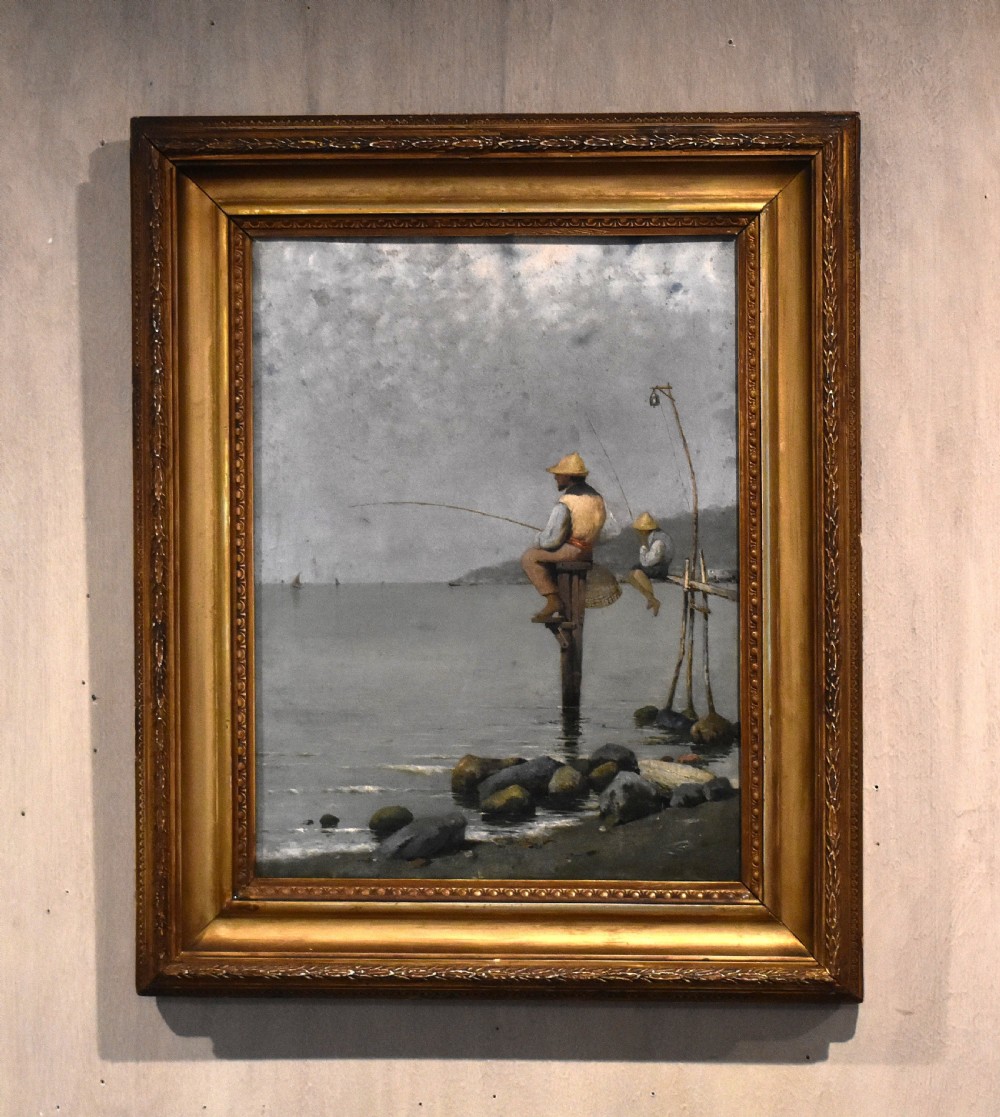 Neapolitan Fisherman oil painting by Pasquale Ruggiero 1851-1915