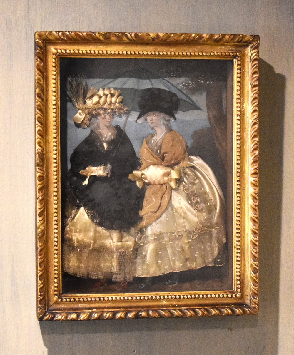 Unusual Victorian tinsel print applied with fabric View II