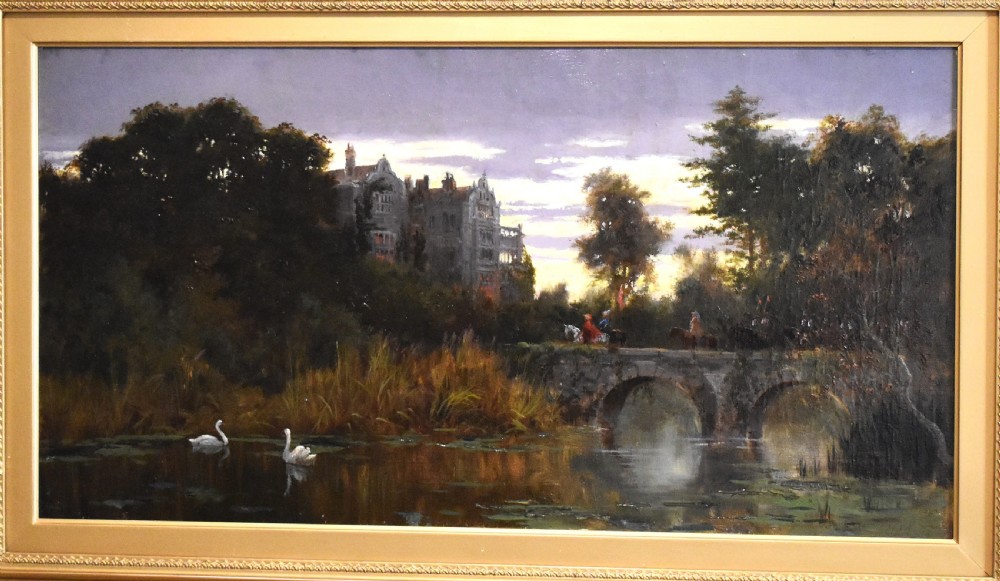 Victorian historical scene landscape oil painting View III