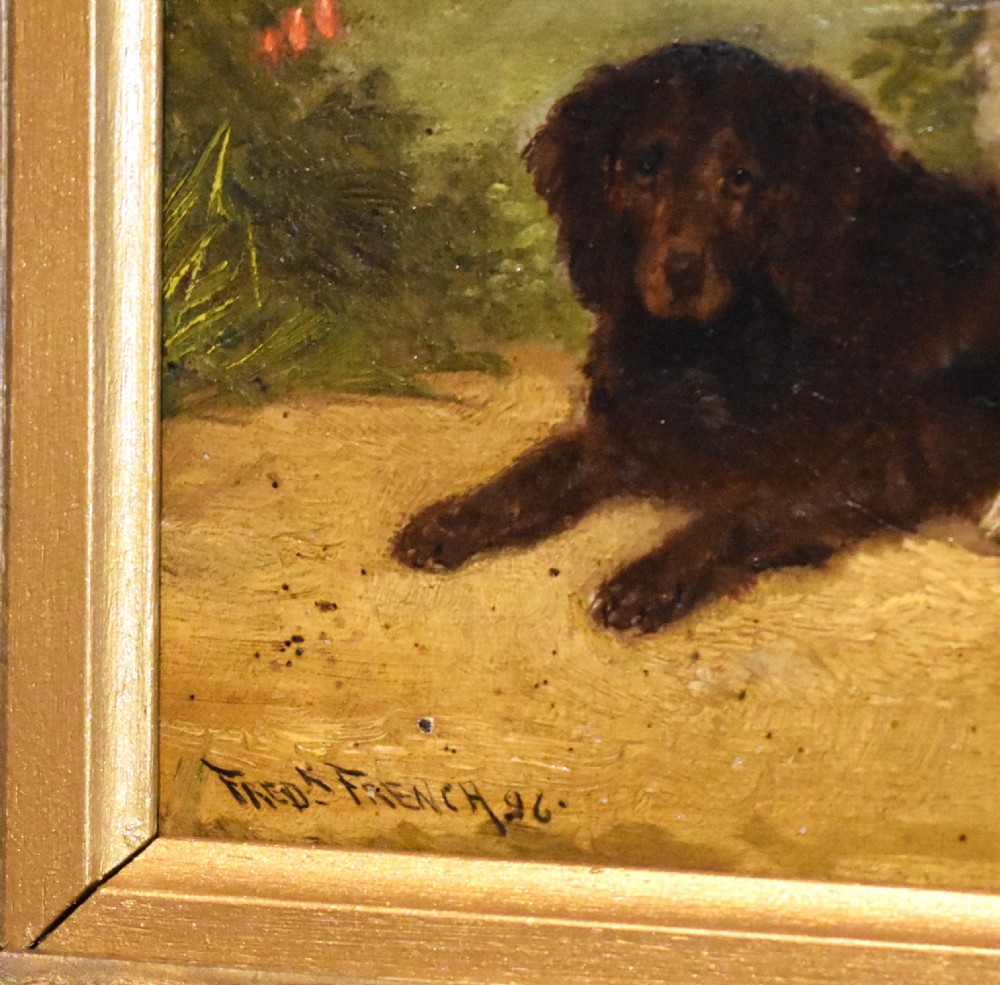 Oil painting of spaniels by Frederick French View V