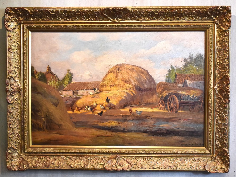 Farmyard scene oil painting by Donald H Floyd  View II