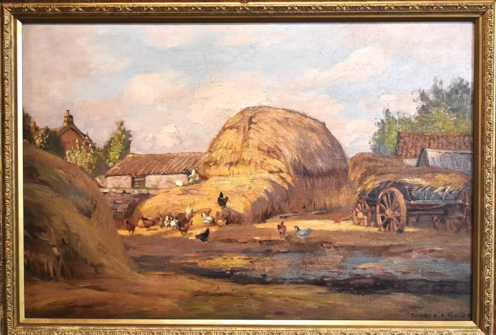 Farmyard scene oil painting by Donald H Floyd  View III