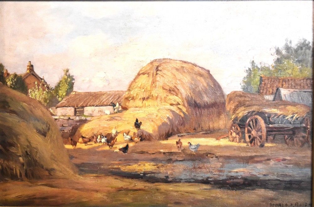 Farmyard scene oil painting by Donald H Floyd  View IV
