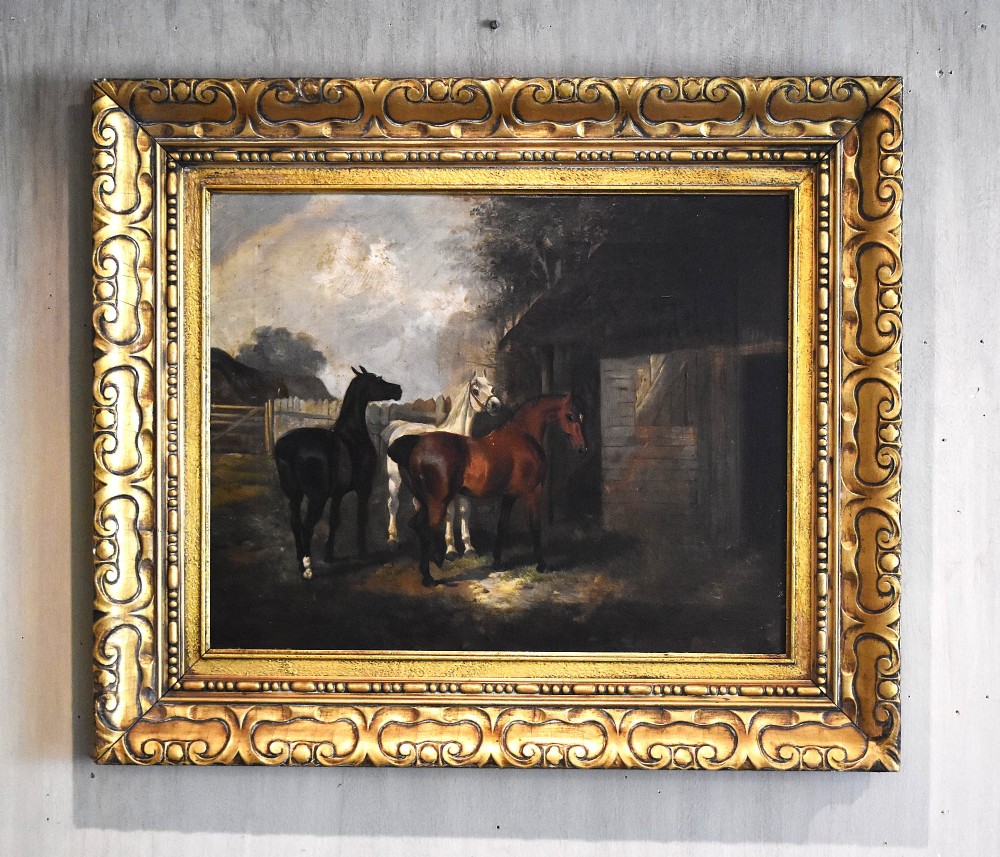 Oil painting of horses after Herring