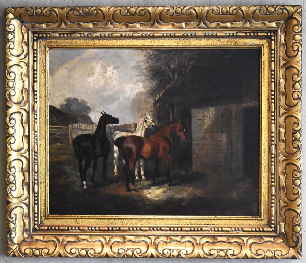 Oil painting of horses after Herring View II