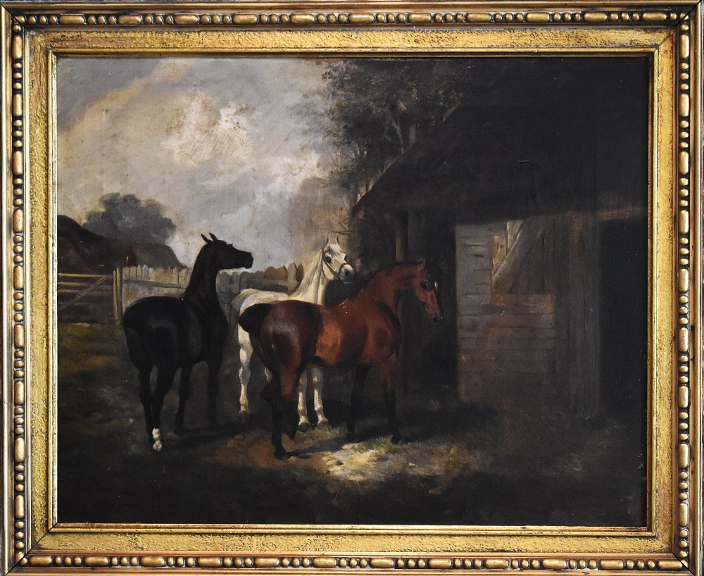 Oil painting of horses after Herring View III
