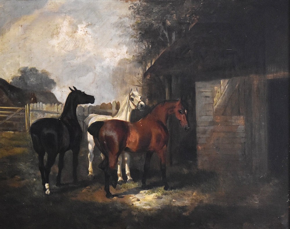 Oil painting of horses after Herring View IV