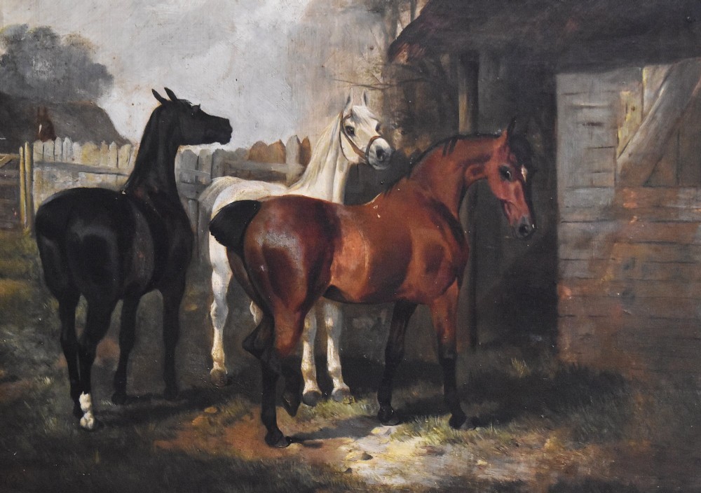 Oil painting of horses after Herring View VI