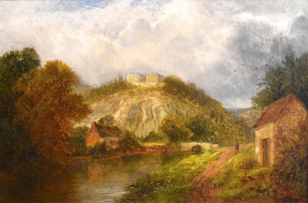 Oil painting of Nottingham Castle by Charles Leaver Shaw View IV