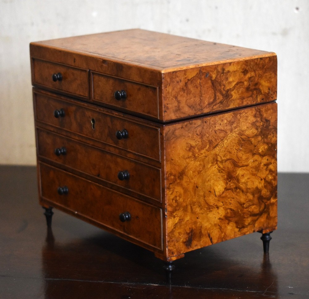 Superb miniature chest of drawers writing necessaire View III