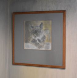CHARMING PASTEL DRAWING OF A CAT