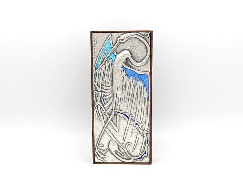 OTTAVIANI KINGWOOD AND SILVER ENAMELLED JEWELLERY BOX ITALY C1965