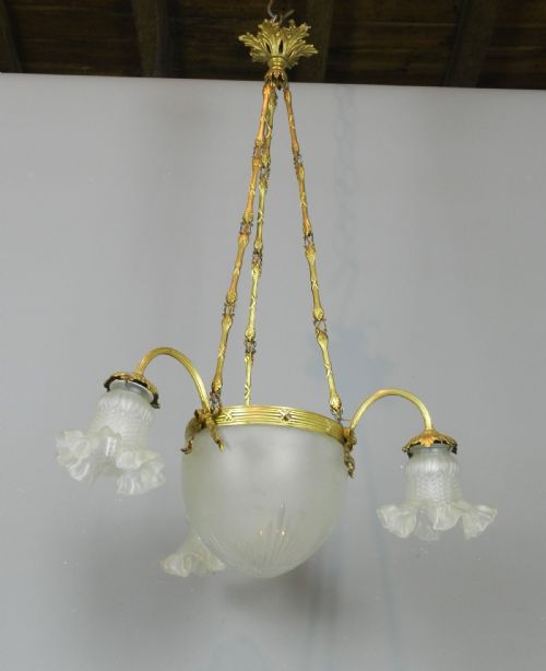 FRENCH THREE ARM CEILING LIGHT - ADDITIONAL PHOTO 1
